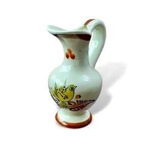 1960s Tonalá Mexican Art Pottery Pitcher | CAT Signed Folk Ceramic Vase